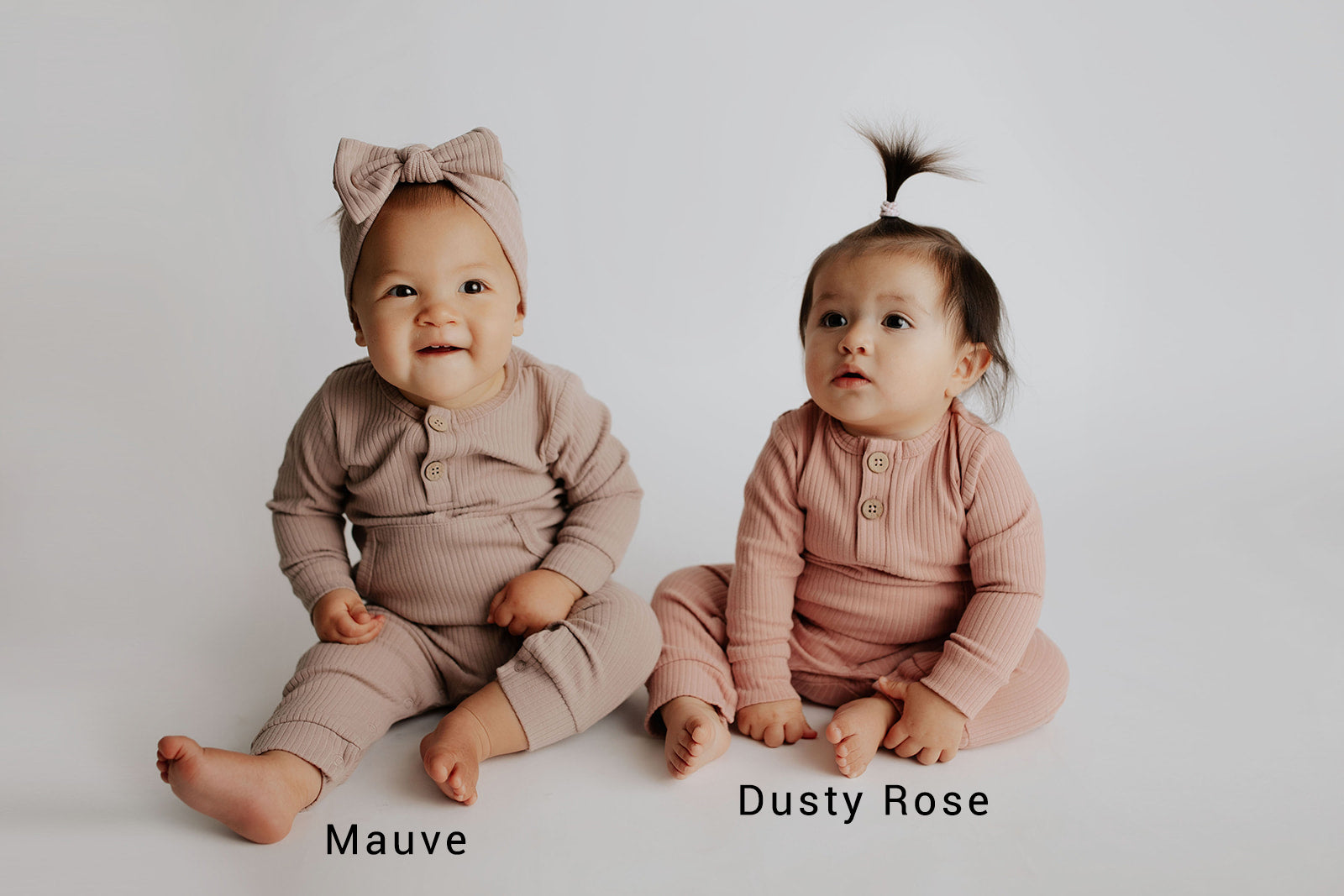 Mauve Baby Ribbed Playsuit With Pockets