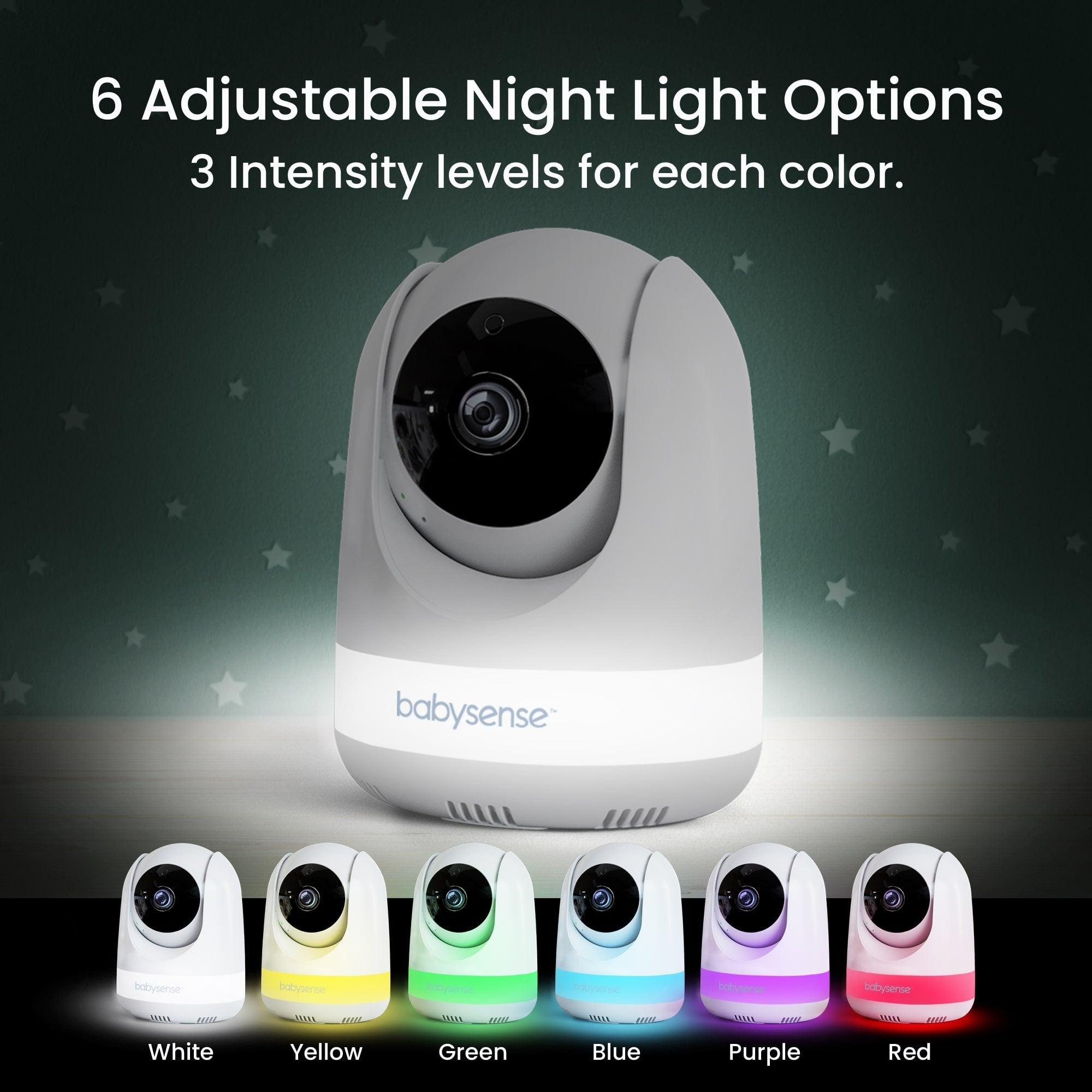 Babysense Max View: Video Baby Monitor With 1 Or 2 Cameras, Non Wifi, Split Screen, Night Light & Sound Machine