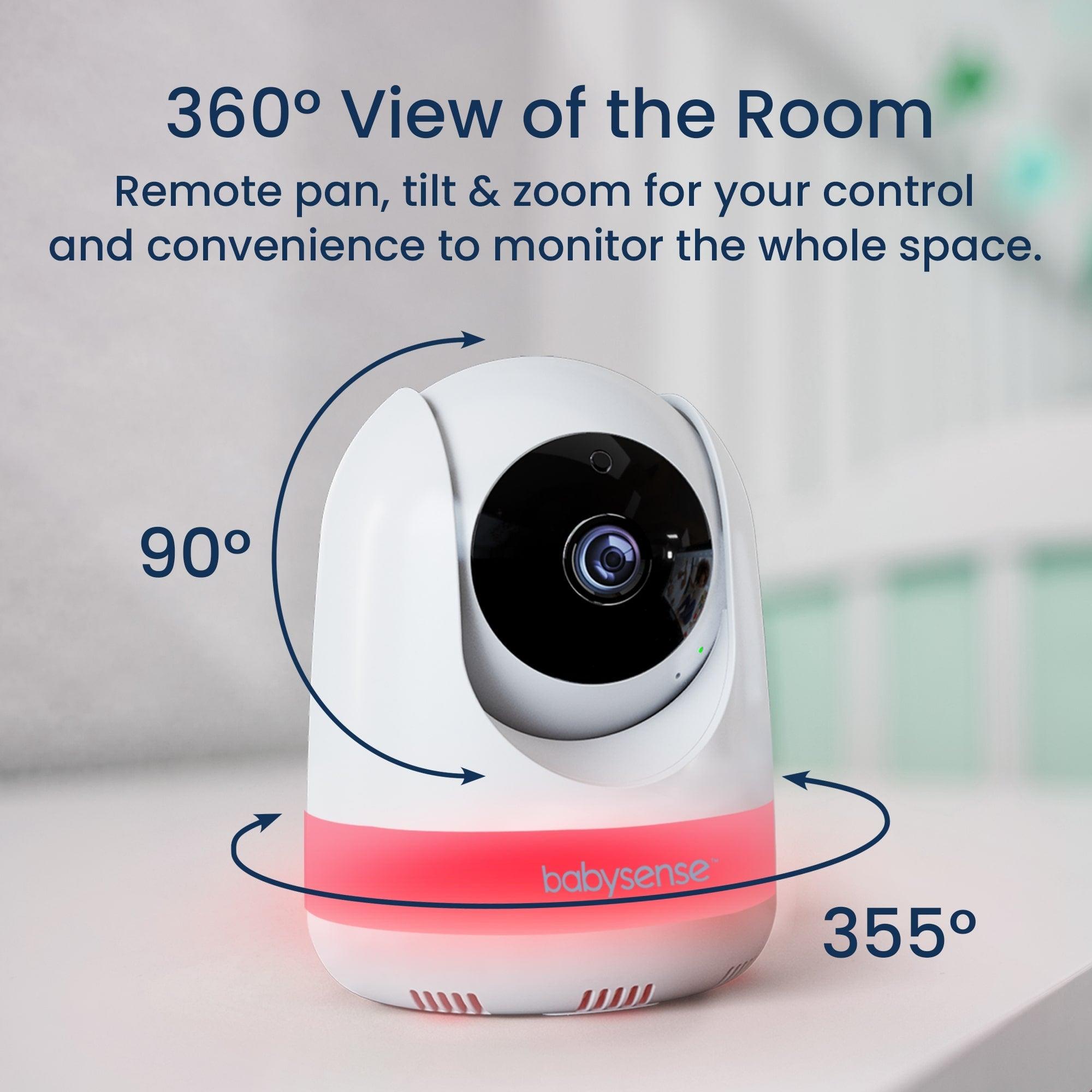 Babysense Max View: Video Baby Monitor With 1 Or 2 Cameras, Non Wifi, Split Screen, Night Light & Sound Machine