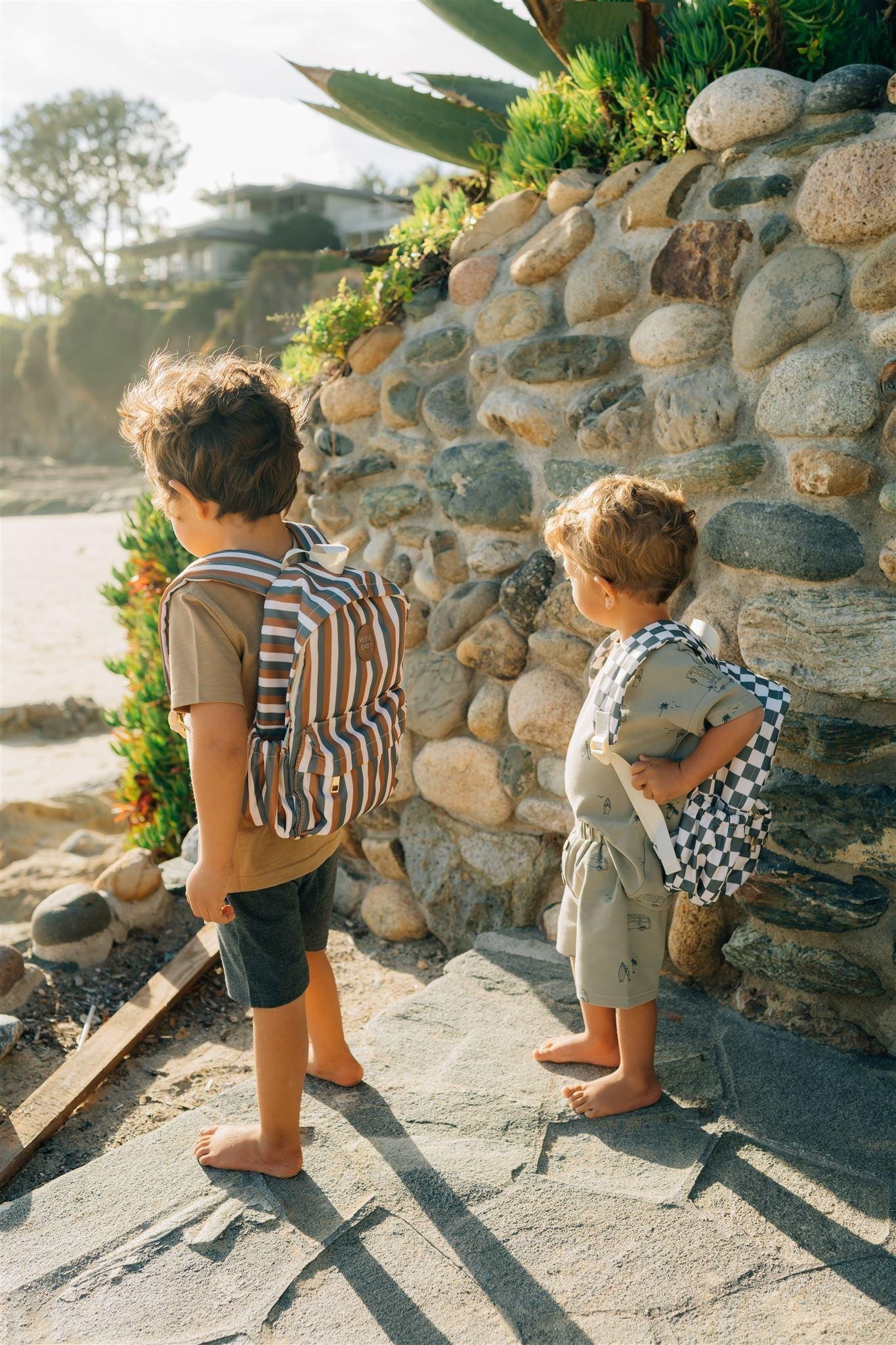 Green Checkered Mini Backpack