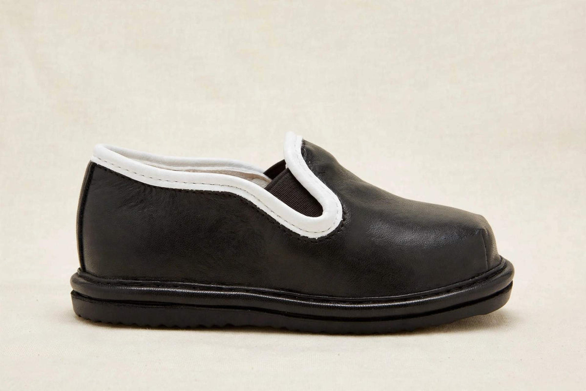 Kids Black Slip-on Dress Shoes – Vegan Leather Toddler Formal Shoes