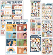 Asl Sign Language Kit: Boho 8 Poster Set