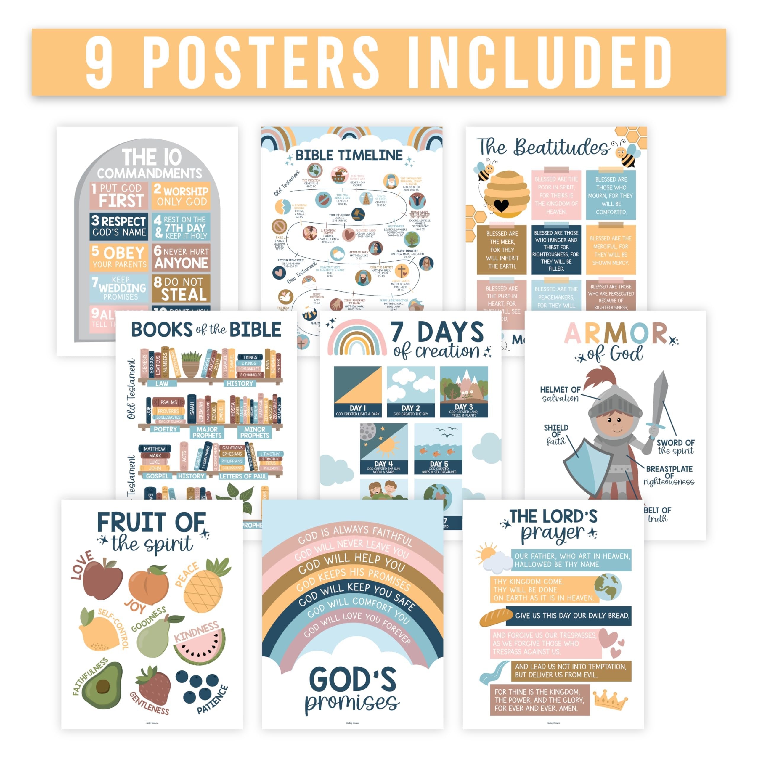 Bible Learning Kit, Boho 9 Poster Pack