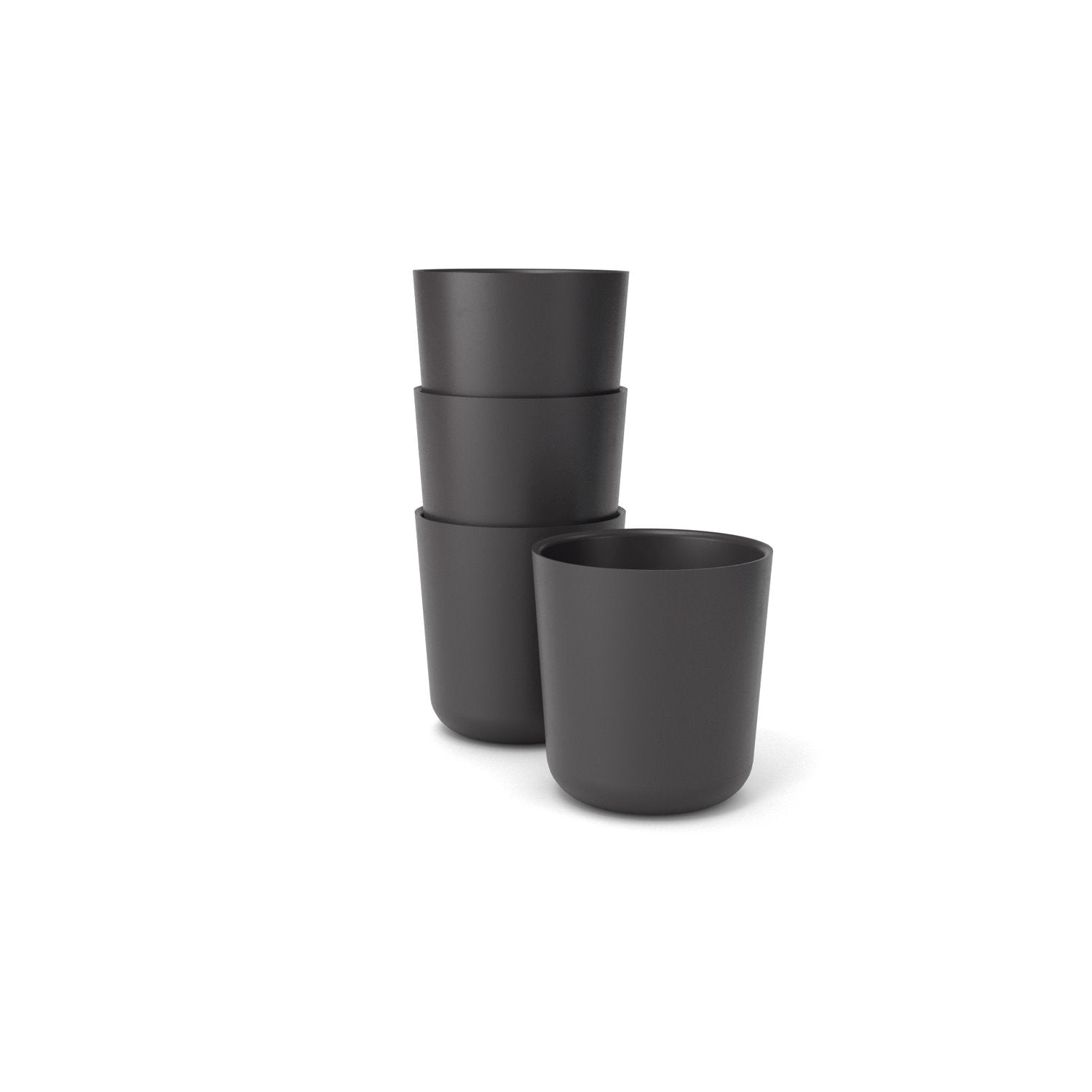 Bamboo Medium Cup - 4 Piece Set - Black