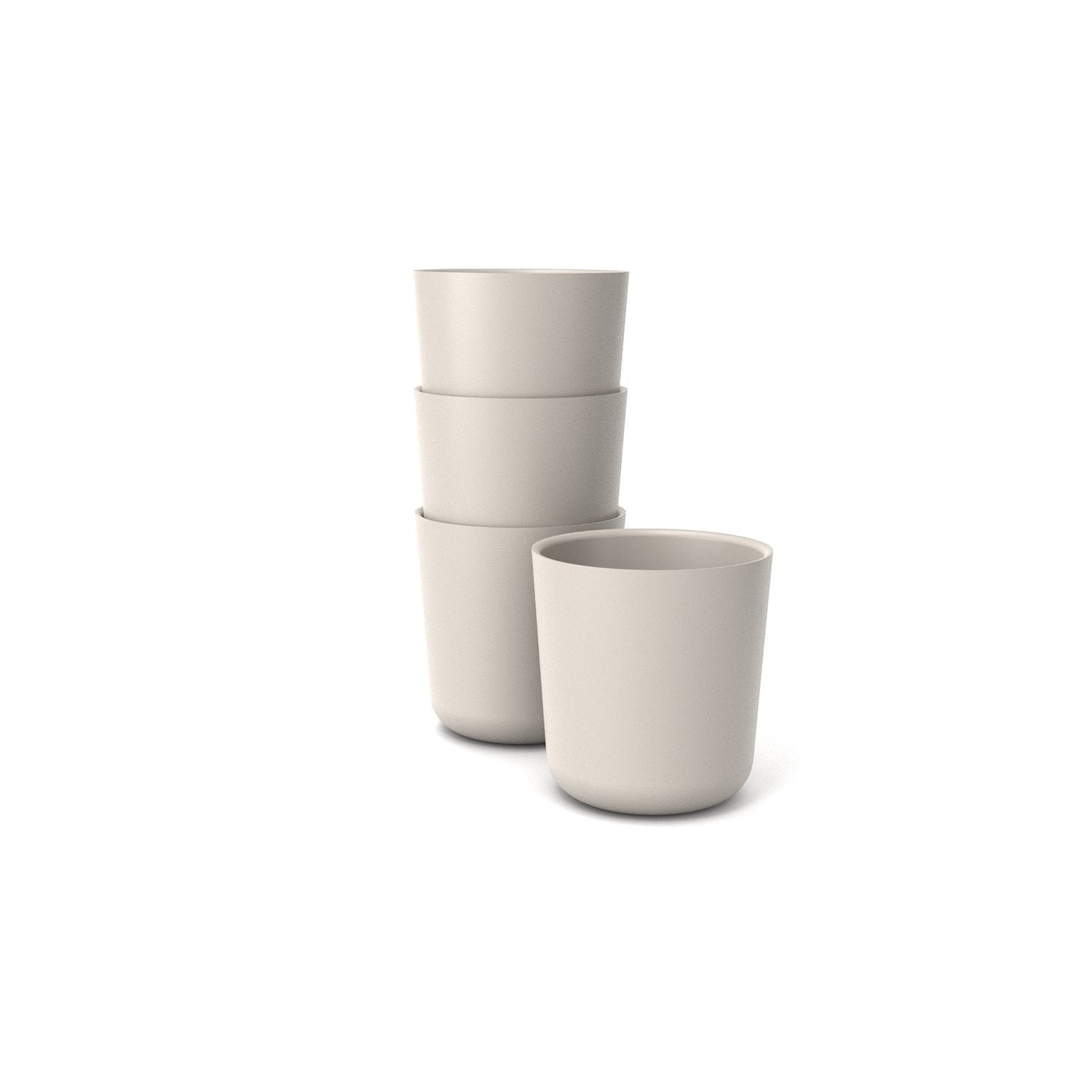 Bamboo Medium Cup - 4 Piece Set - Stone