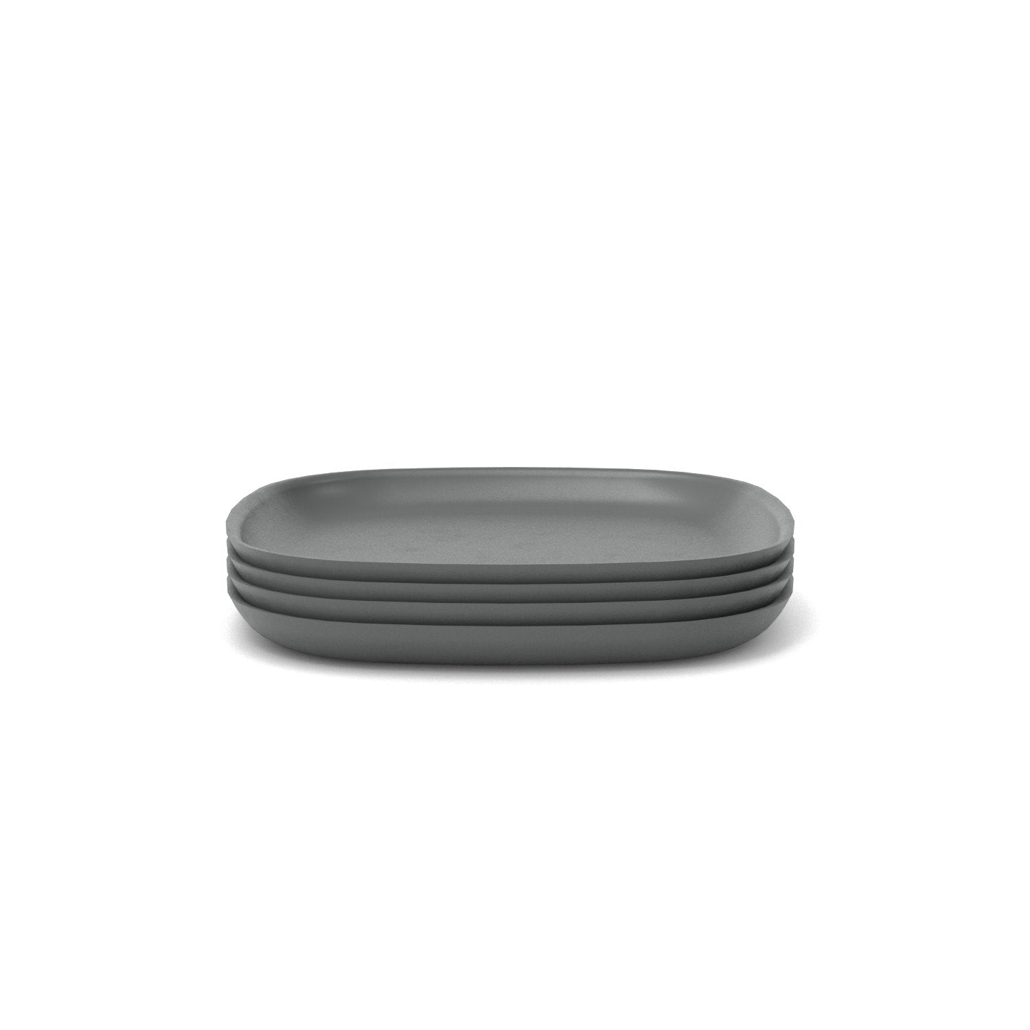Bamboo Medium Plate - 4 Piece Set - Smoke