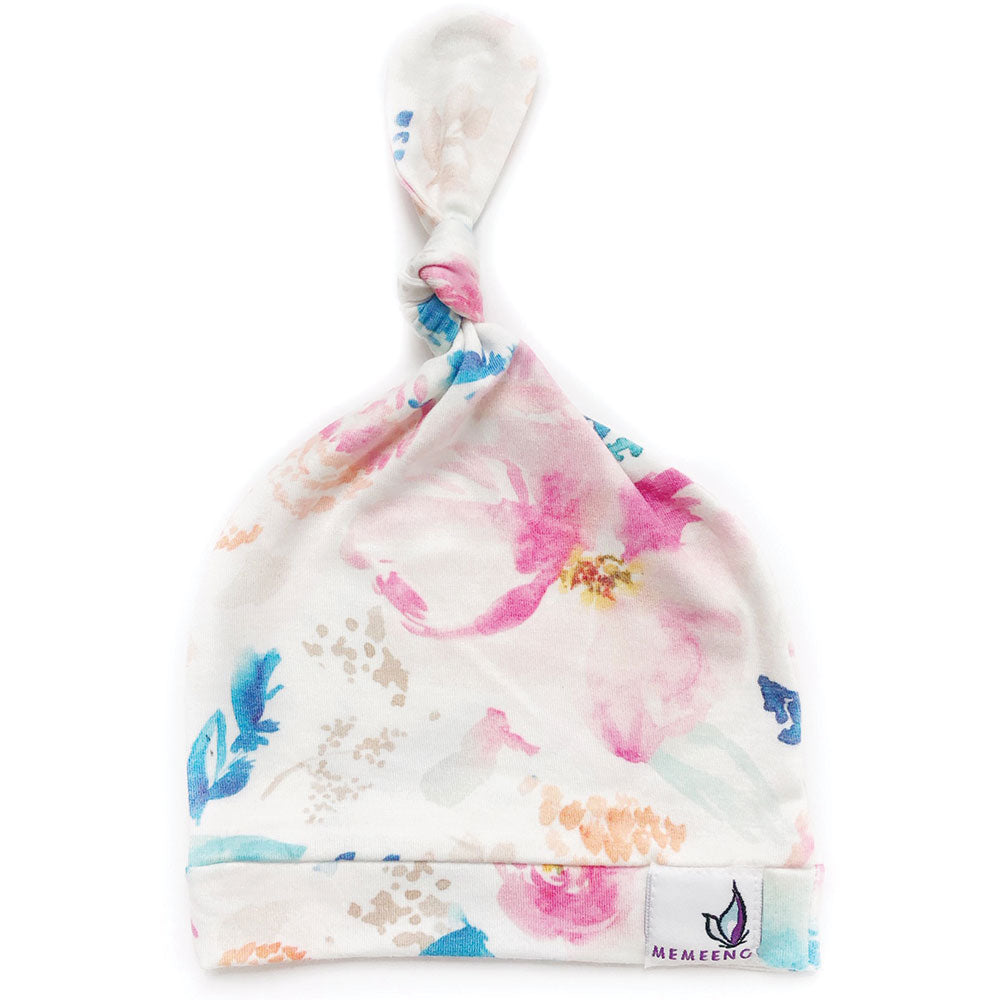 Newborn Top Knot Hat - Aquarelle
