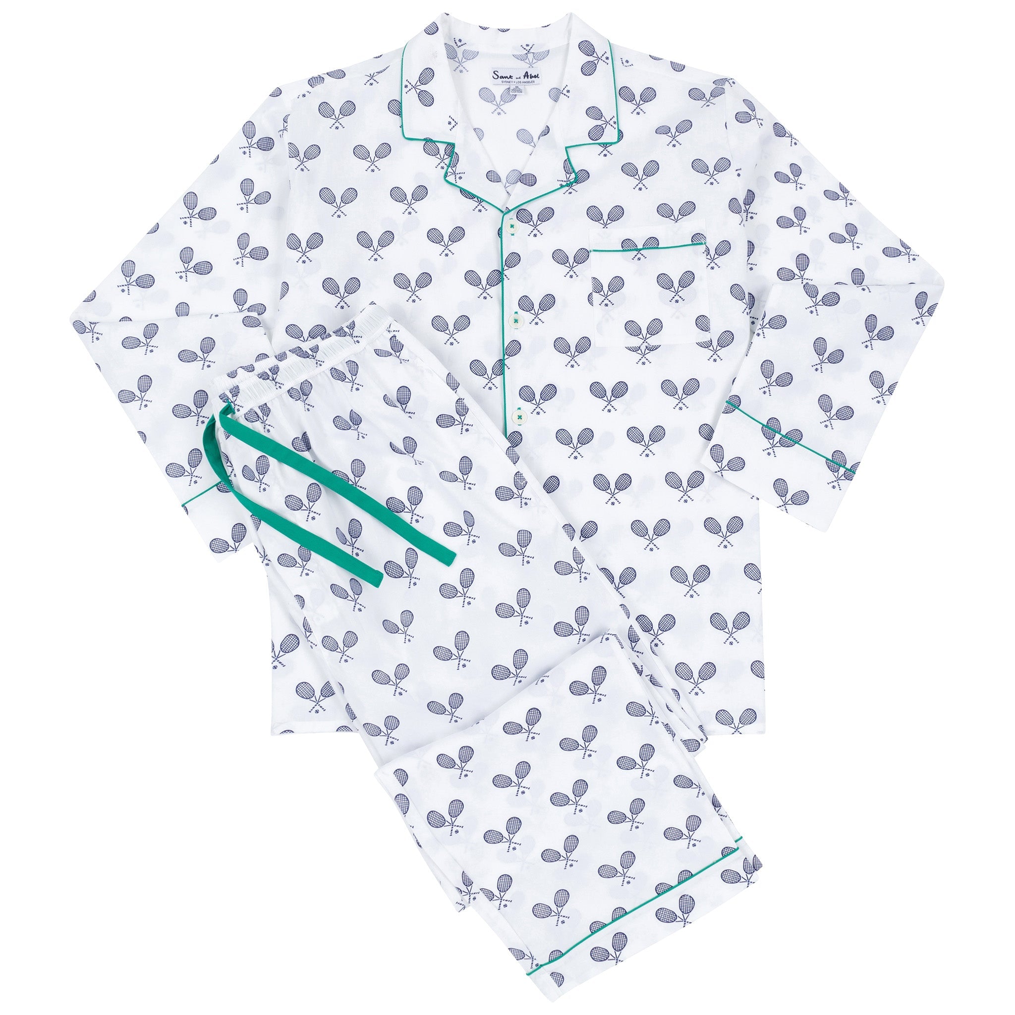 Men's Tennis Navy Long Pj Set