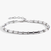 Tube Bead And Crystal Chain Bracelet