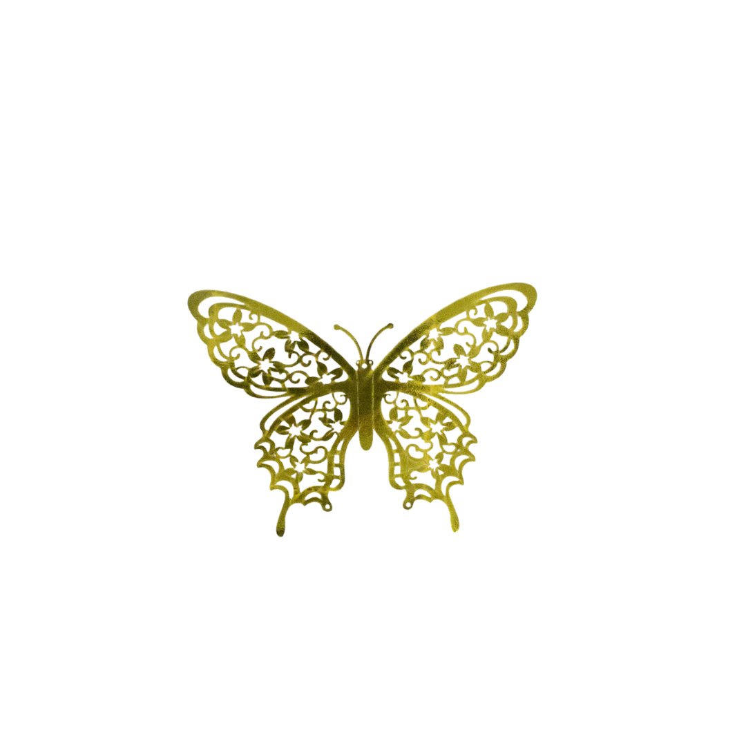 Gold 3d Butterfly Decor