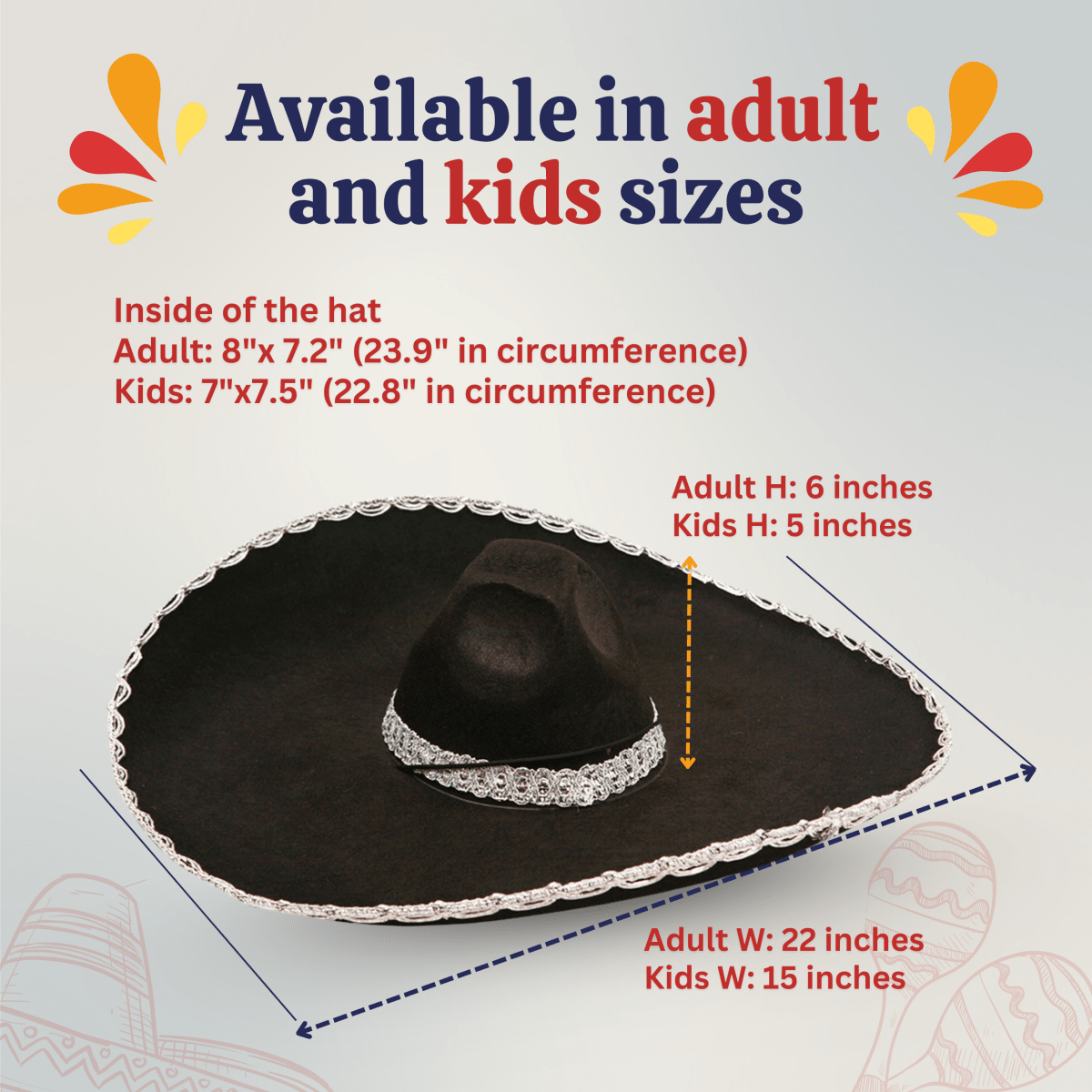 Mexican Mariachi Hat Adult