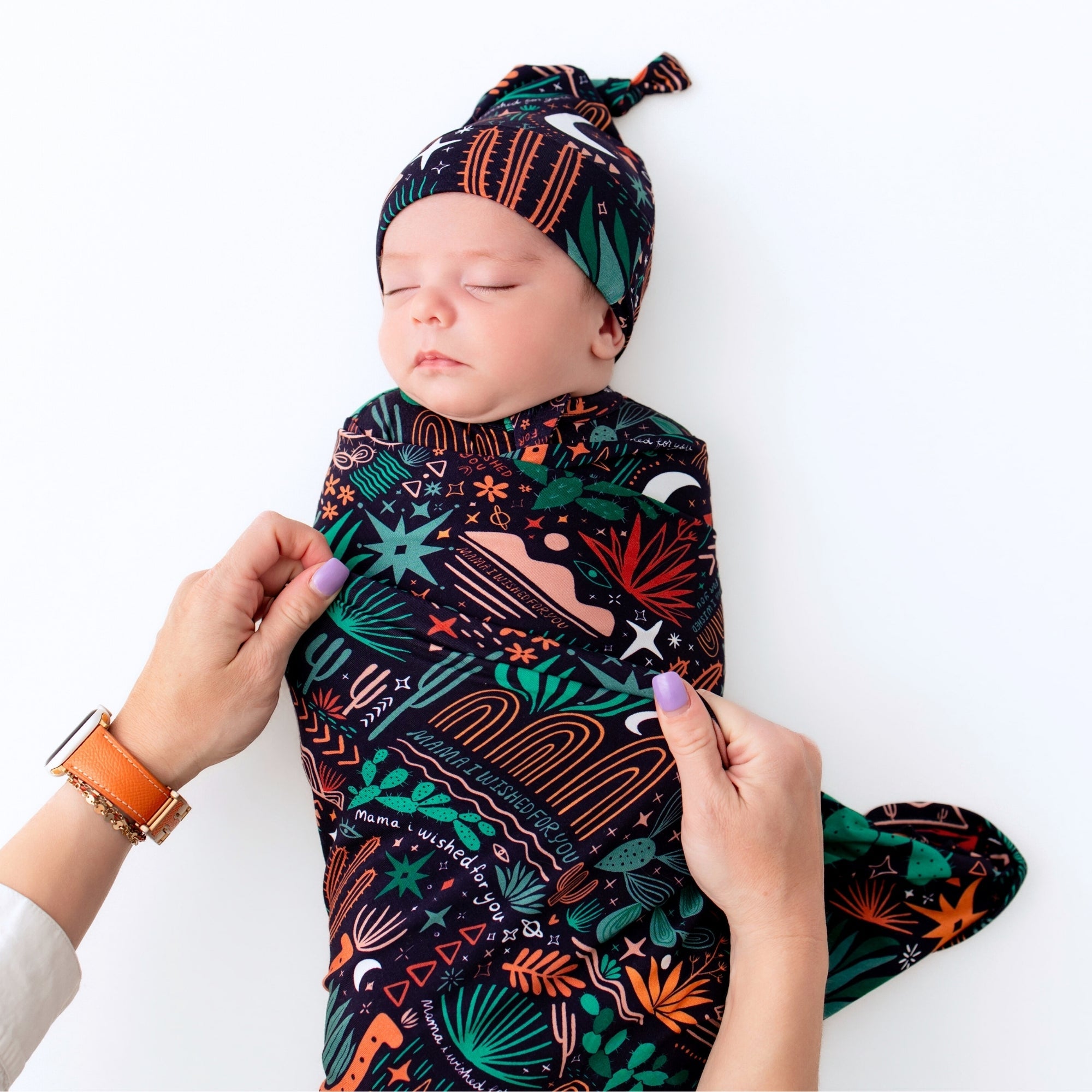 The Forever Swaddle Blanket | Desert Cactus (midnight)