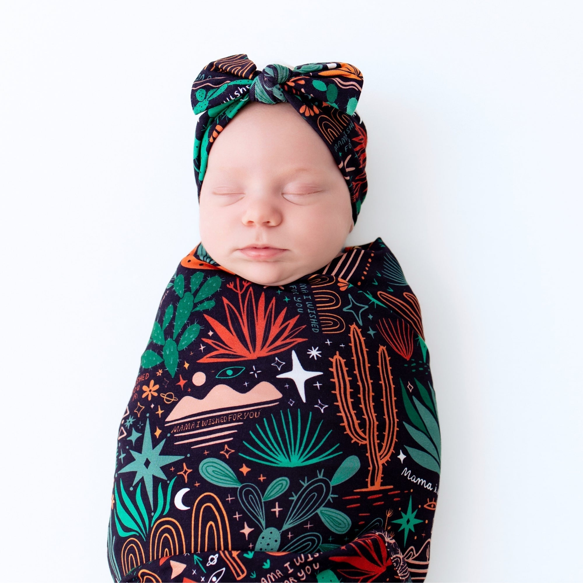 The Forever Swaddle Blanket | Desert Cactus (midnight)