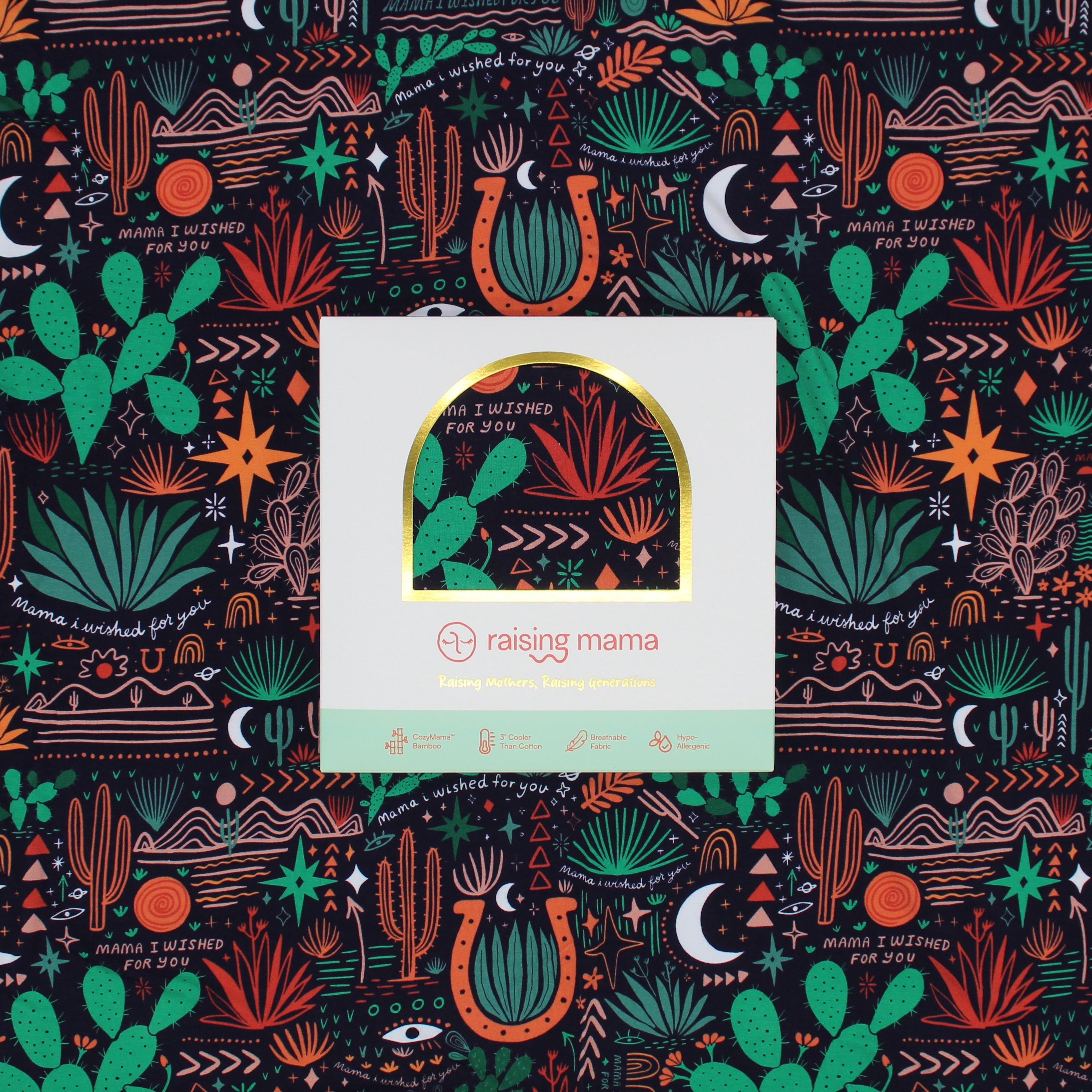 The Forever Swaddle Blanket | Desert Cactus (midnight)