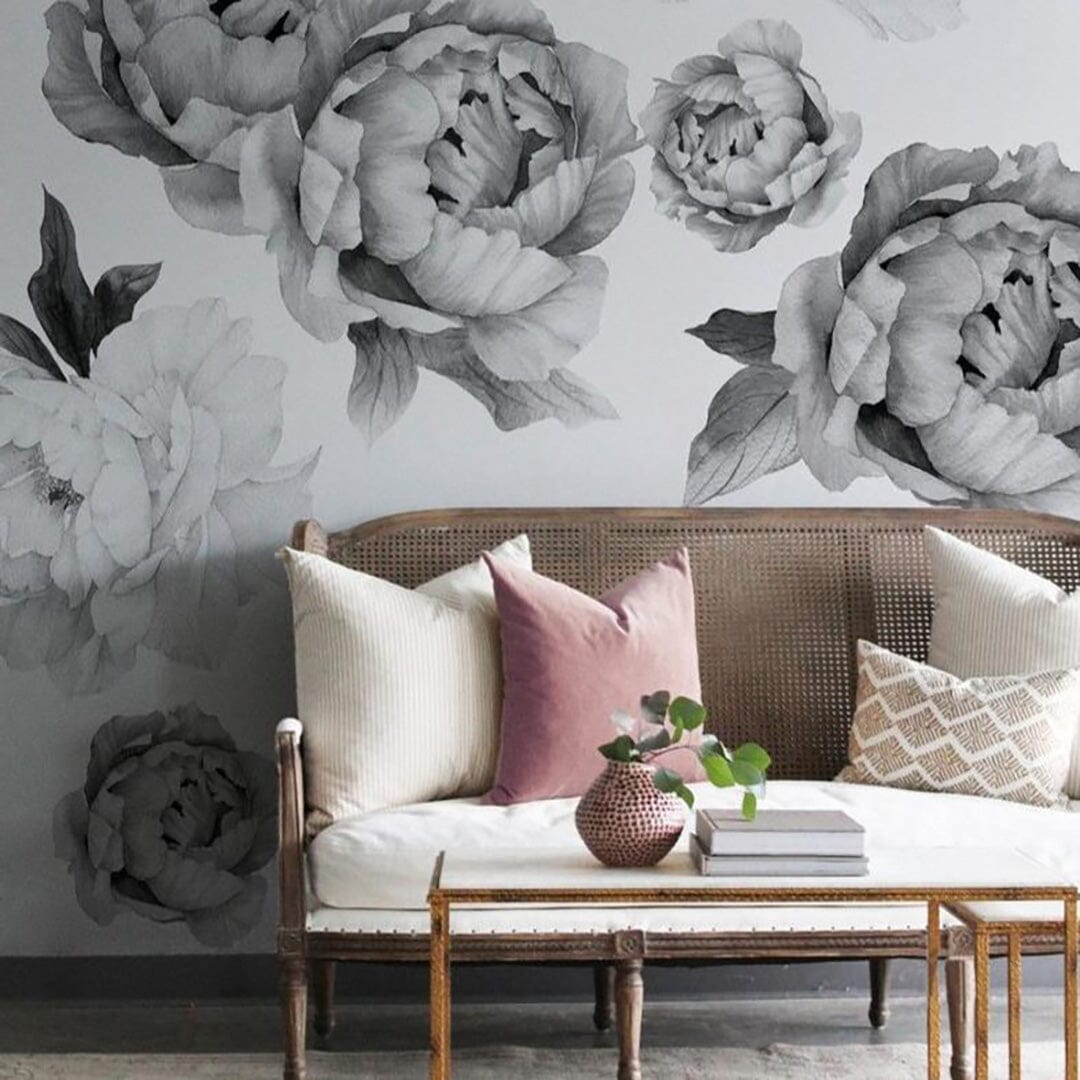 Midnight Peonies Wall Decals