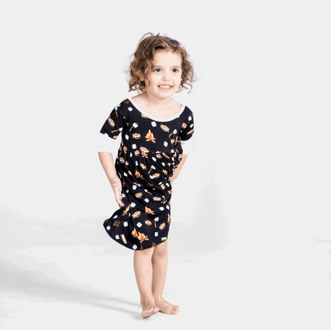 Midnight S'mores Children's Bamboo Twirl Dress