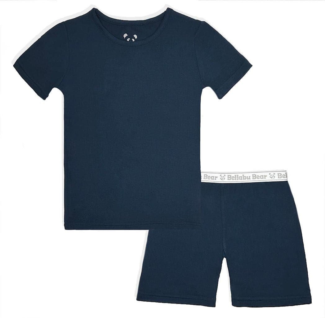 Midnight Blue Bamboo Kids Pajama Short Set