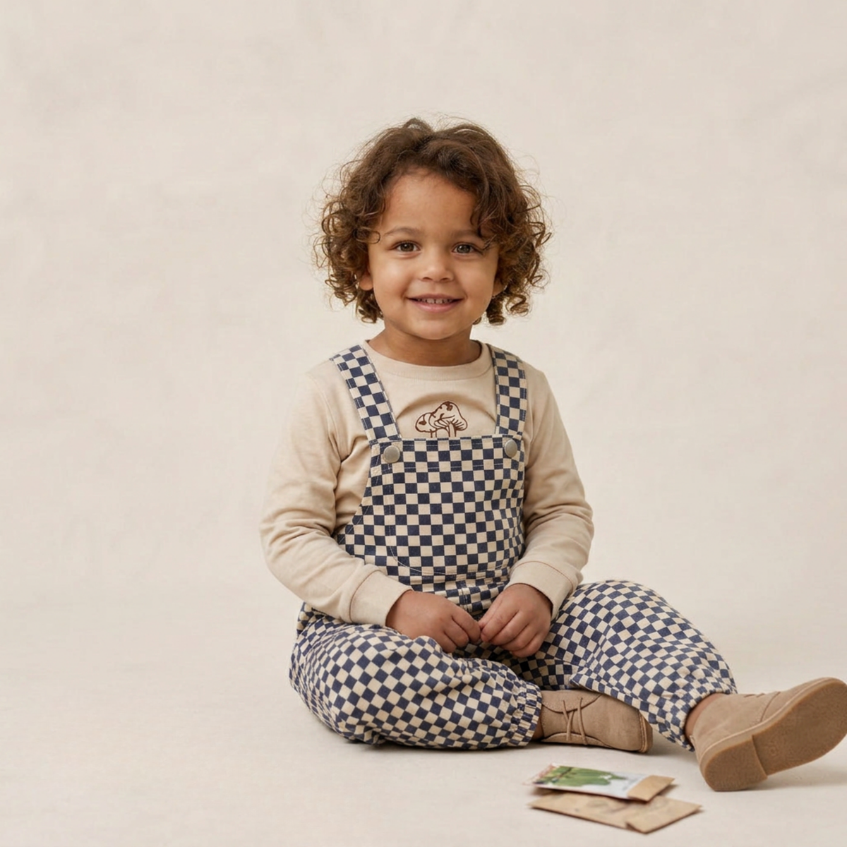 Organic Twill Overalls - Midnight Check
