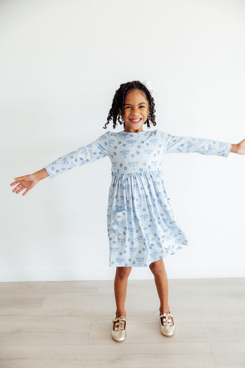 Dreidel Darling L/s Pocket Twirl Dress