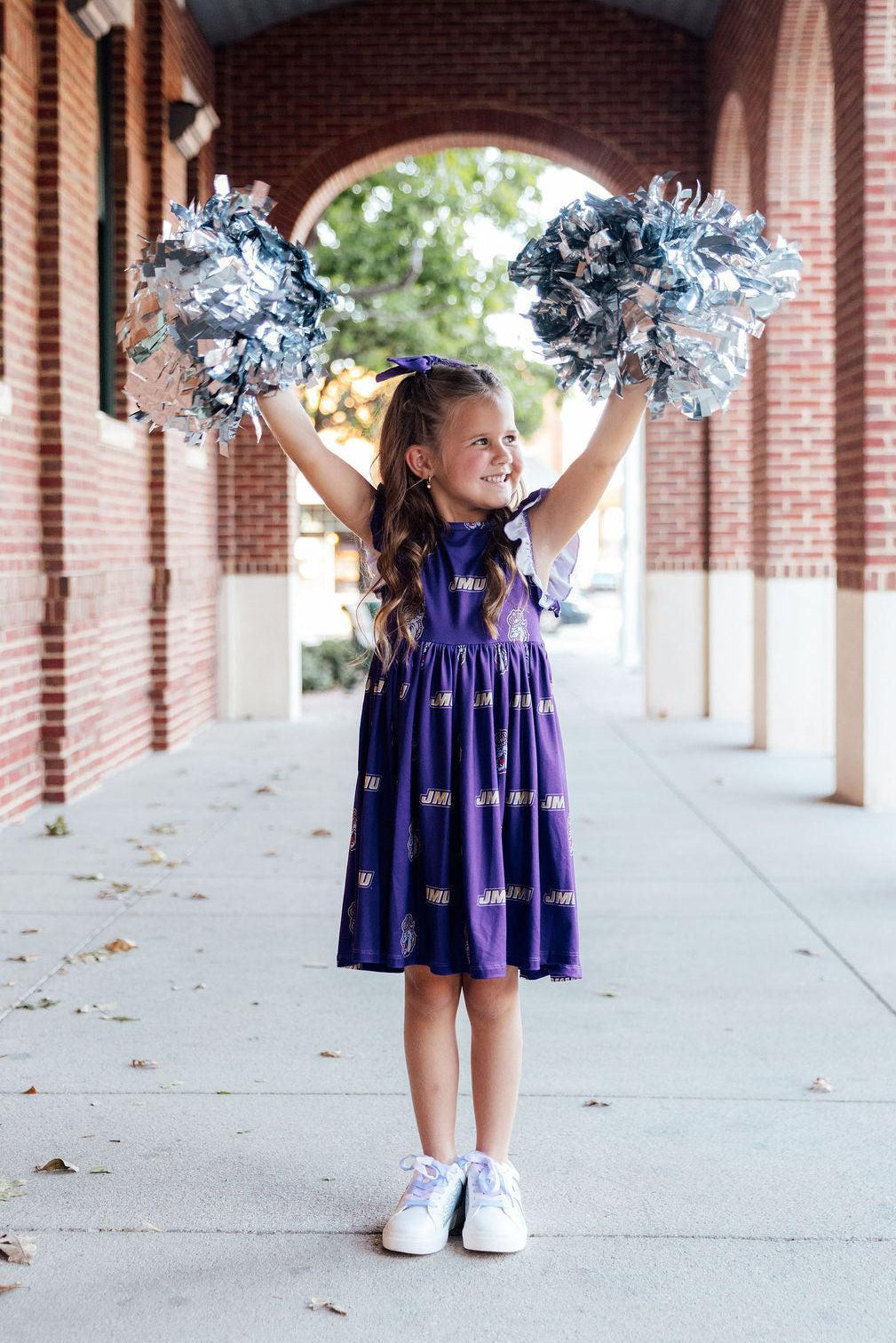 Jmu Purple Duke Dog Flutter Twirl  Dress