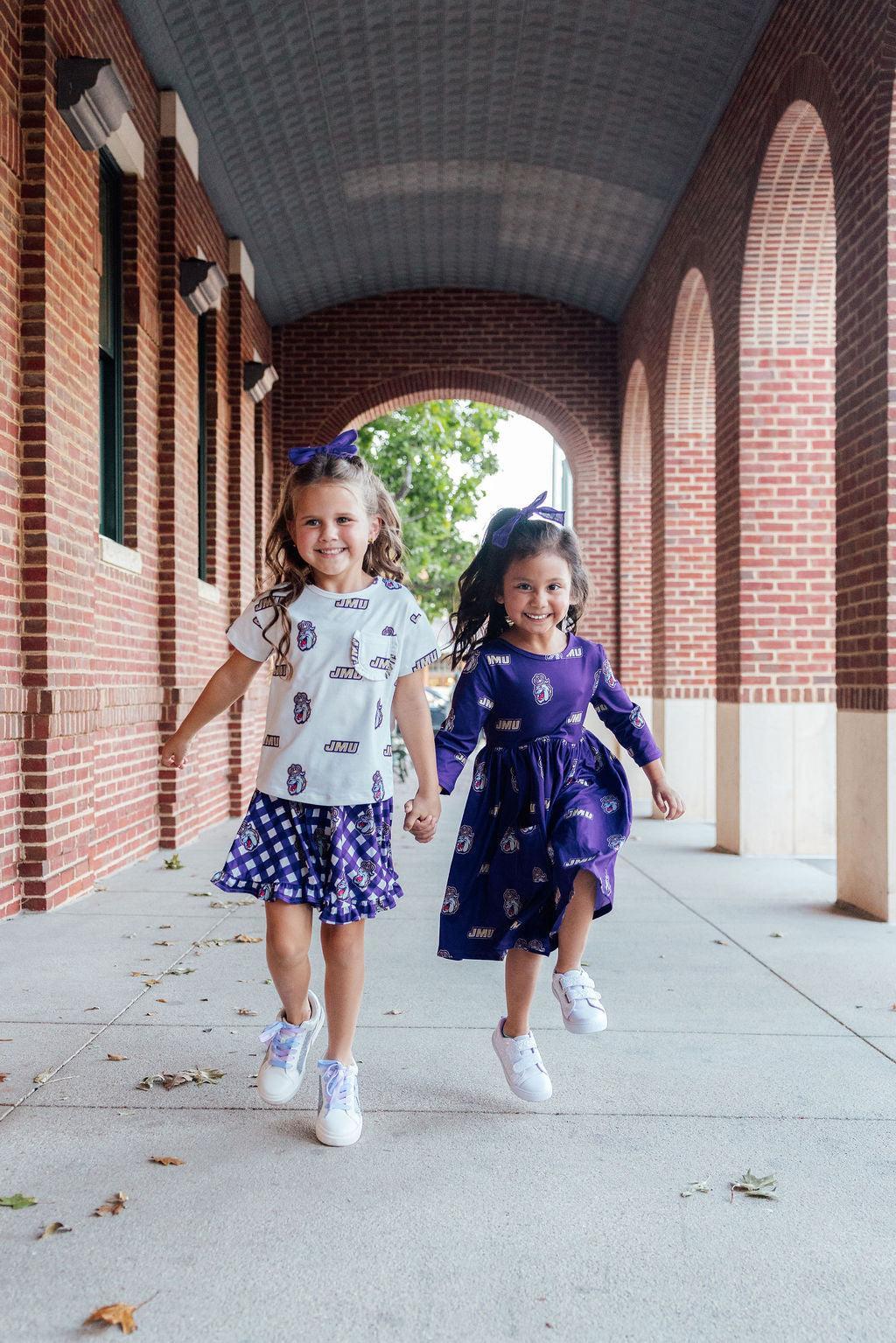 Jmu Plaid Duke Dog Twirl Skort