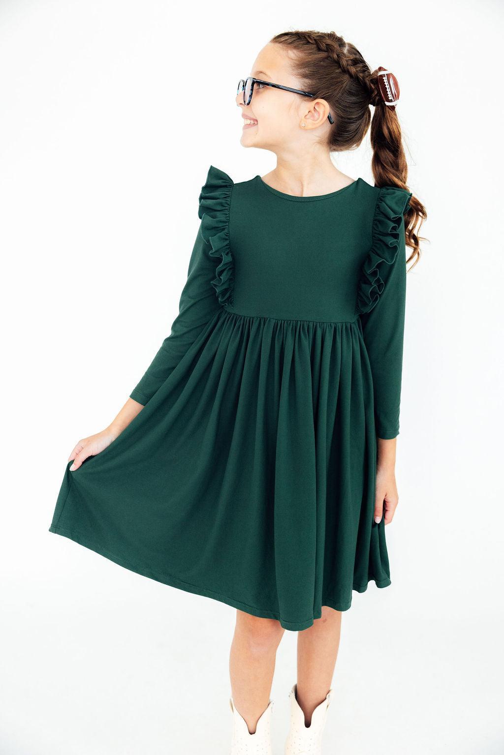 Spruce L/s Ruffle Twirl Dress