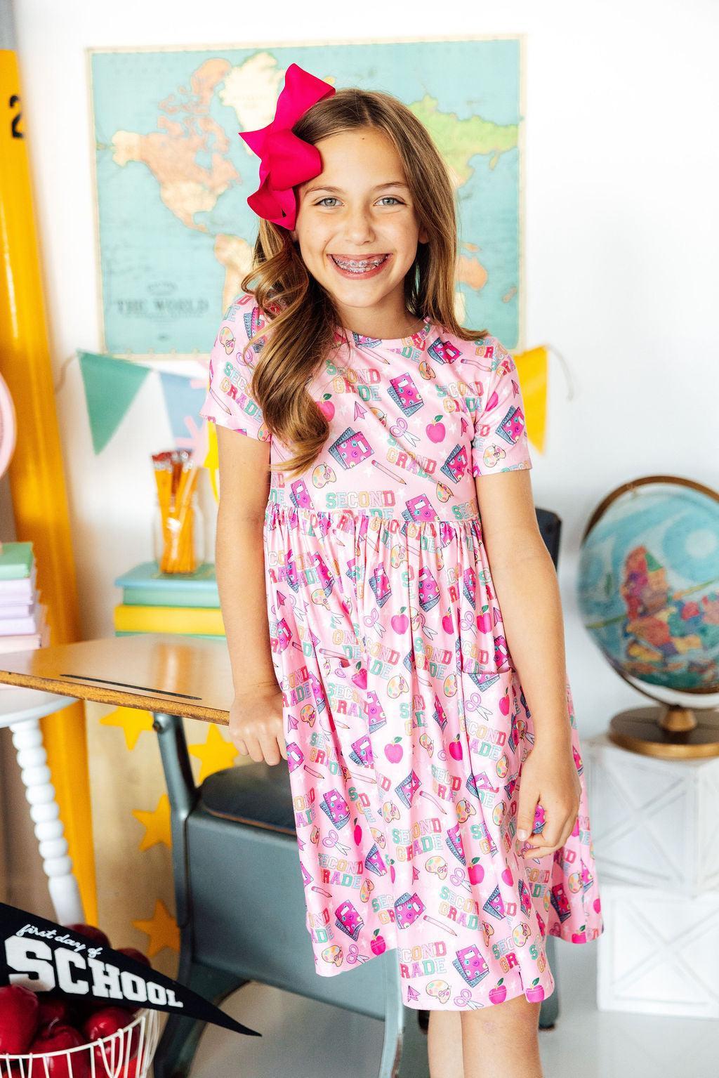 2nd Grade S/s Pocket Twirl Dress