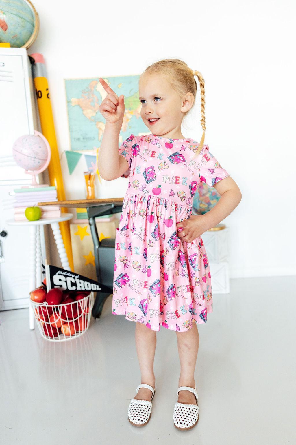 Pre-k S/s Pocket Twirl Dress