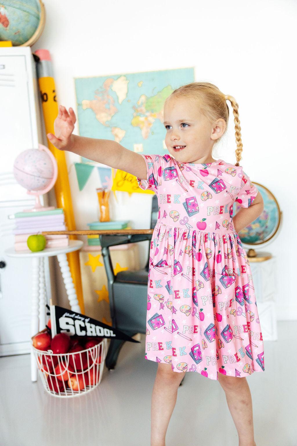 Pre-k S/s Pocket Twirl Dress
