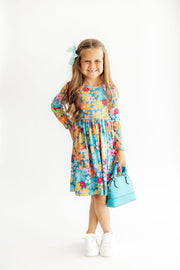 Flower Child L/s Pocket Twirl Dress