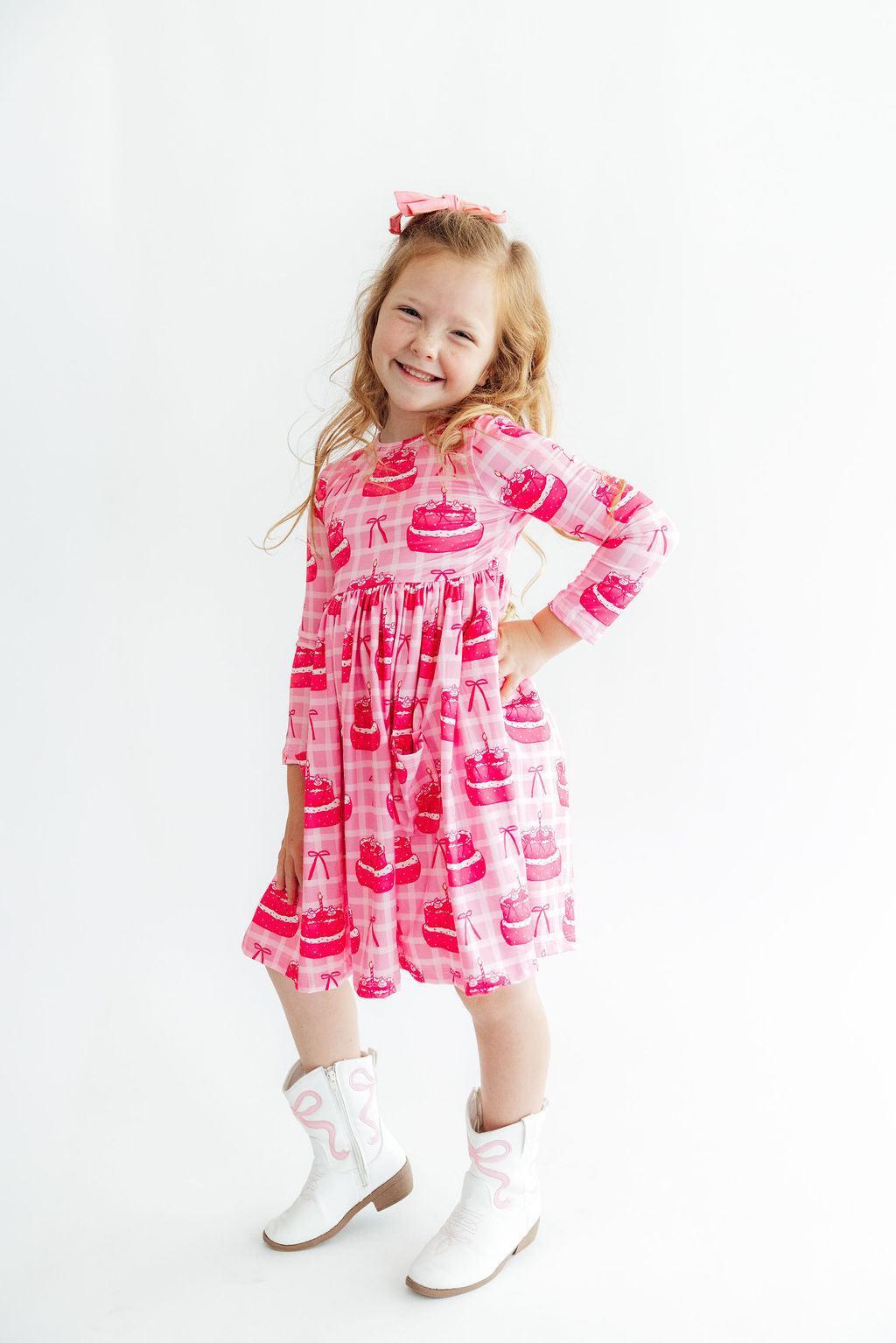 Make A Wish L/s Pocket Twirl Dress