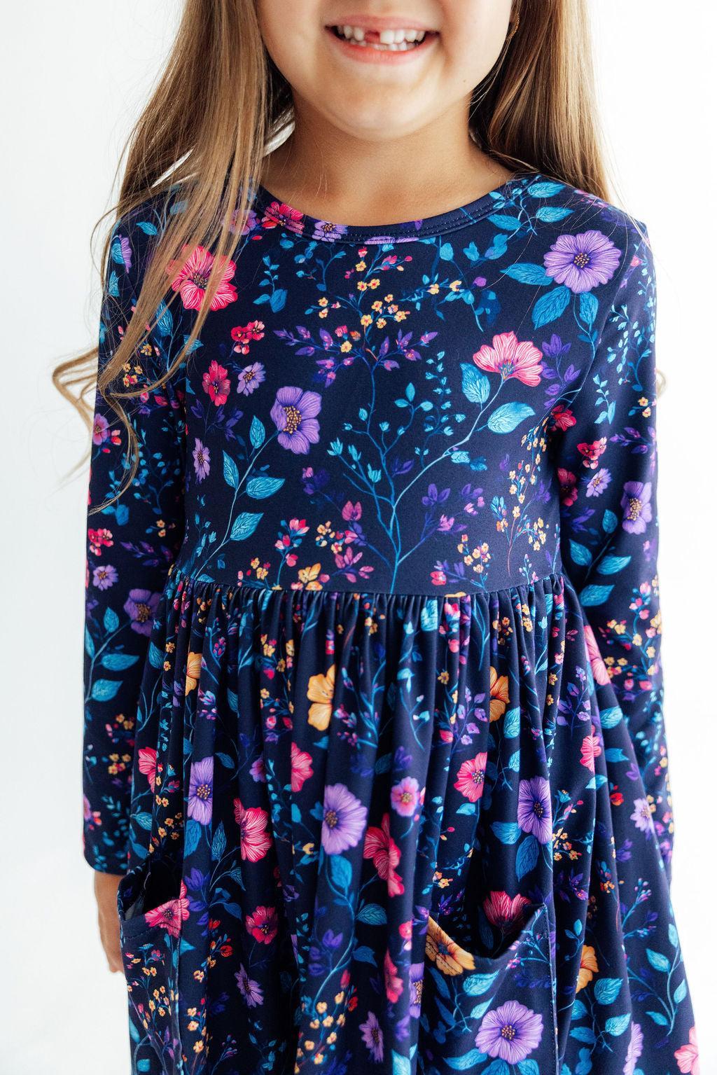 Botanical Beauty L/s Pocket Twirl Dress