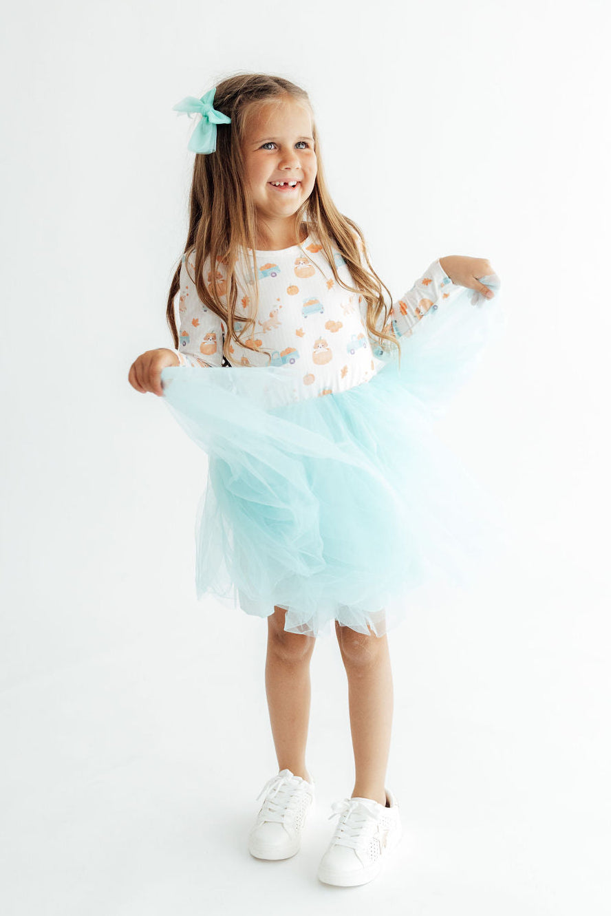 Pumpkin Spice Pups L/s Tutu Dress