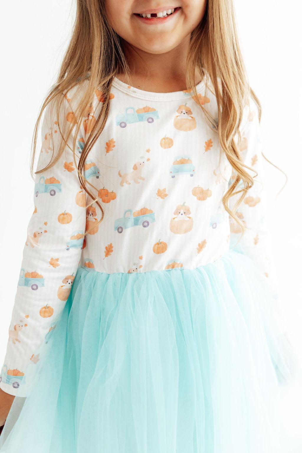 Pumpkin Spice Pups L/s Tutu Dress