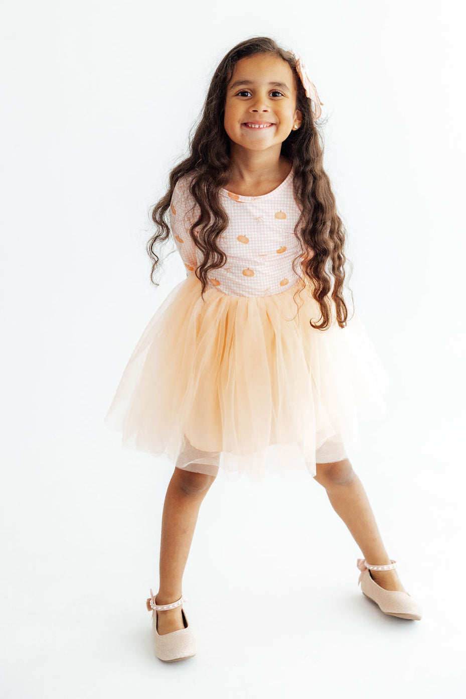 Gingham Pumpkins L/s Tutu Dress