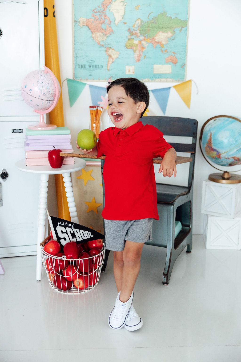 Boys Red S/s Polo