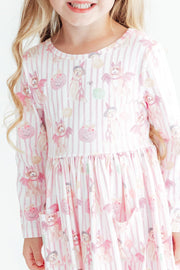 Pawsitively Spooky L/s Pocket Twirl Dress