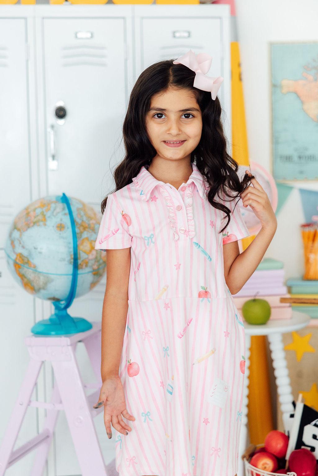 Gold Star Girl S/s Polo Dress