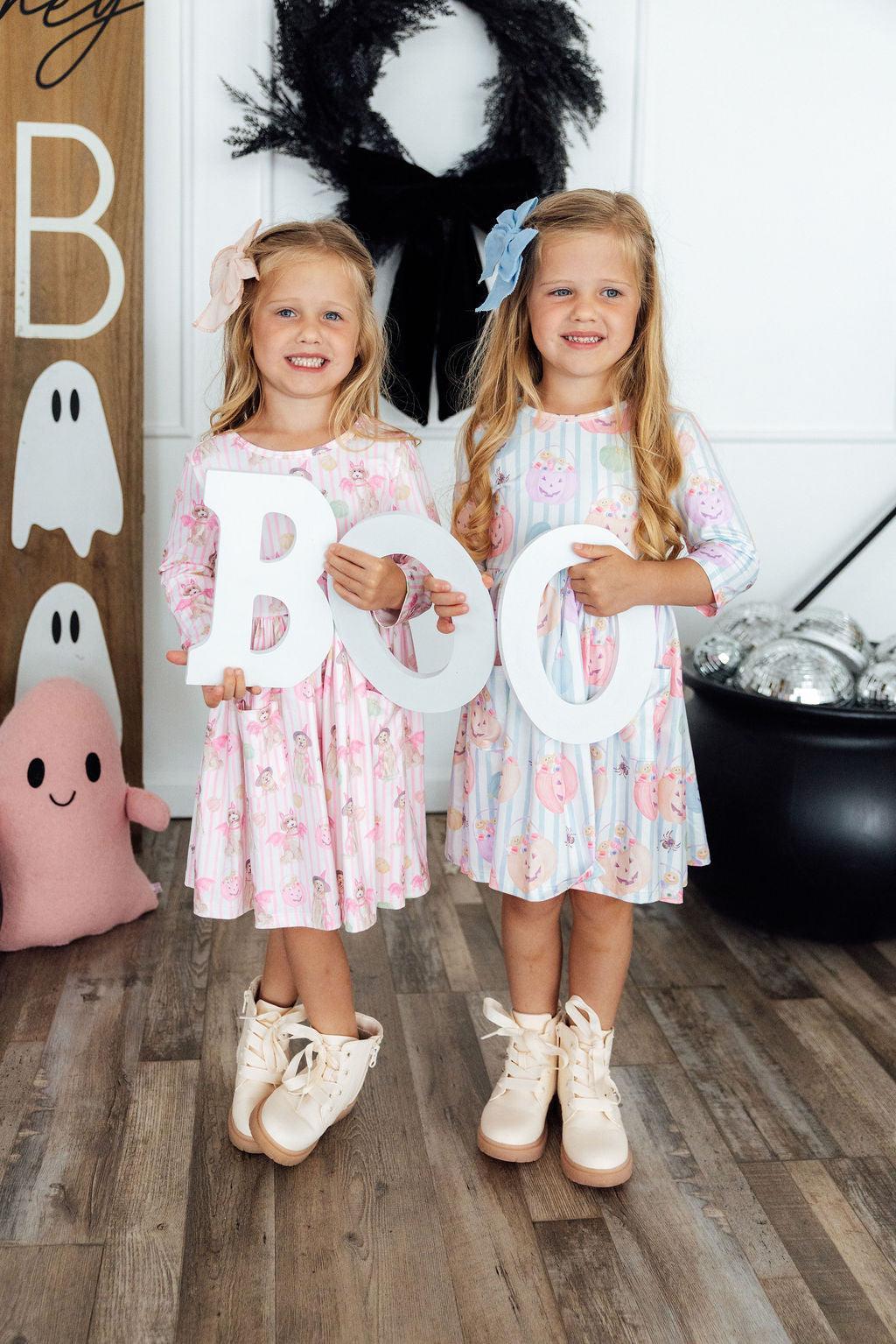 Pawsitively Spooky L/s Pocket Twirl Dress