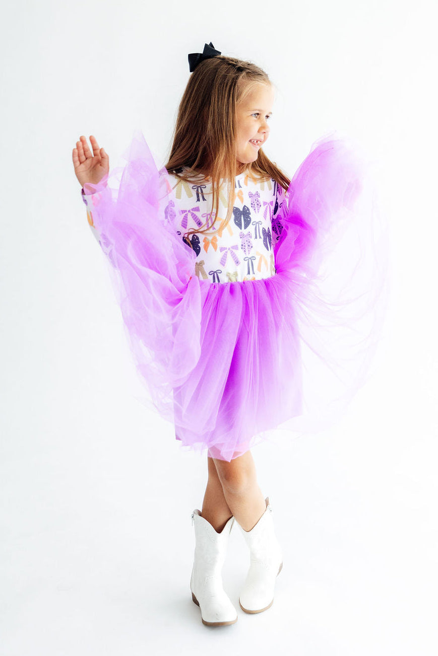 Tied With A Boo L/s Tutu Dress