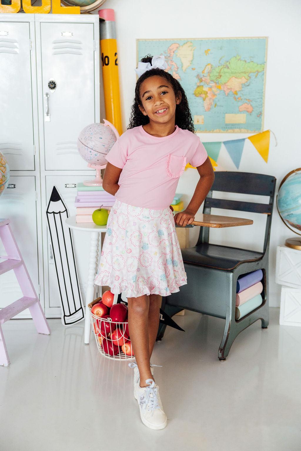 Apple Of My Eye Ruffle Twirl Skort
