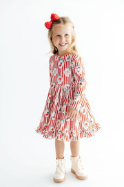 Santa's Sweet Shoppe L/s Ruffle Hem Twirl Dress
