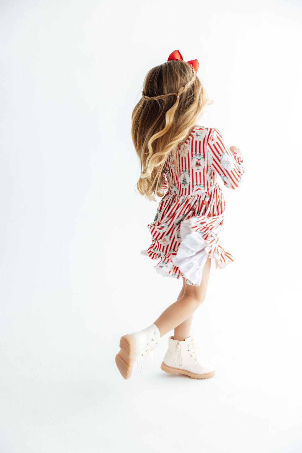 Santa's Sweet Shoppe L/s Ruffle Hem Twirl Dress