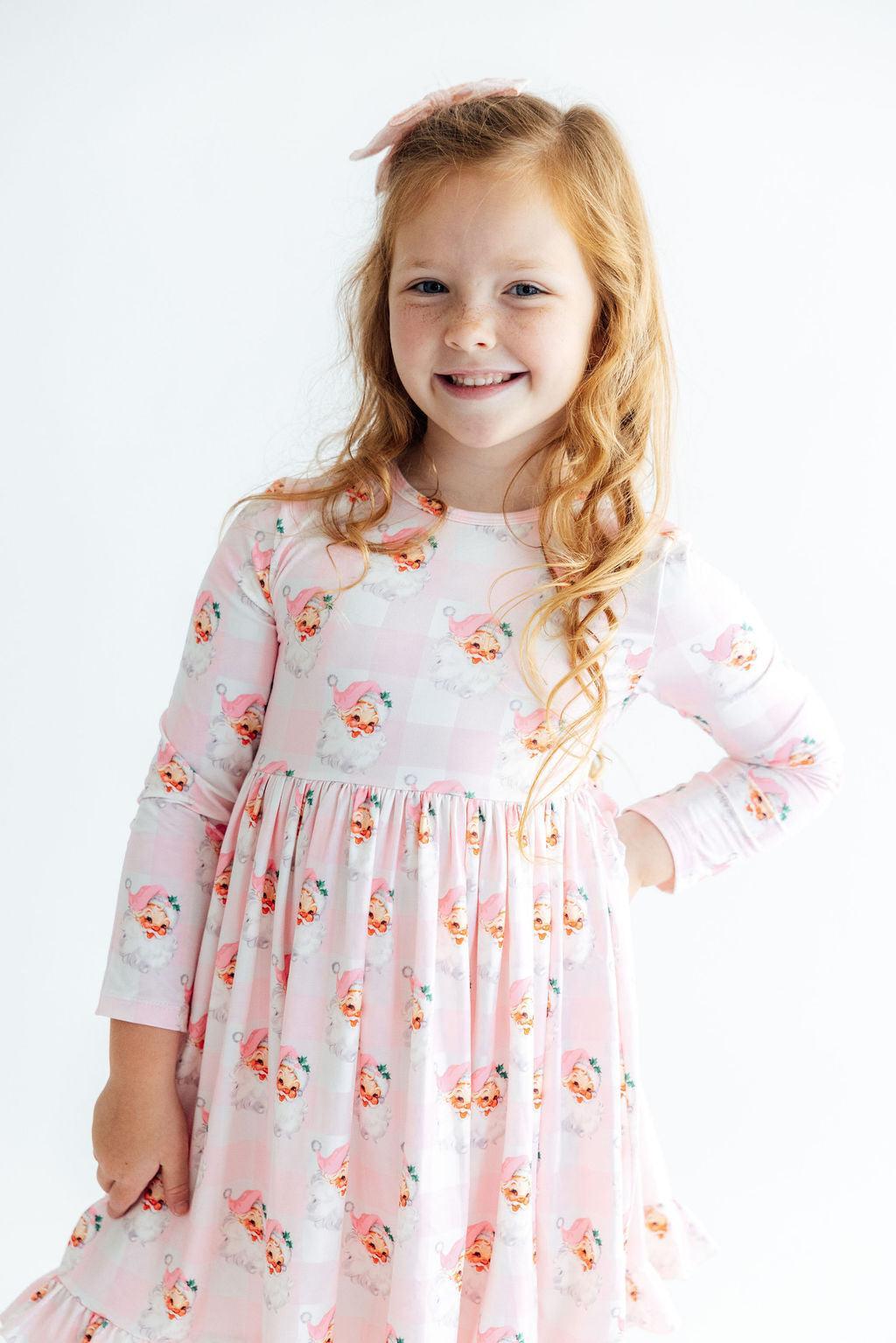Storybook Santa L/s Ruffle Hem Twirl Dress