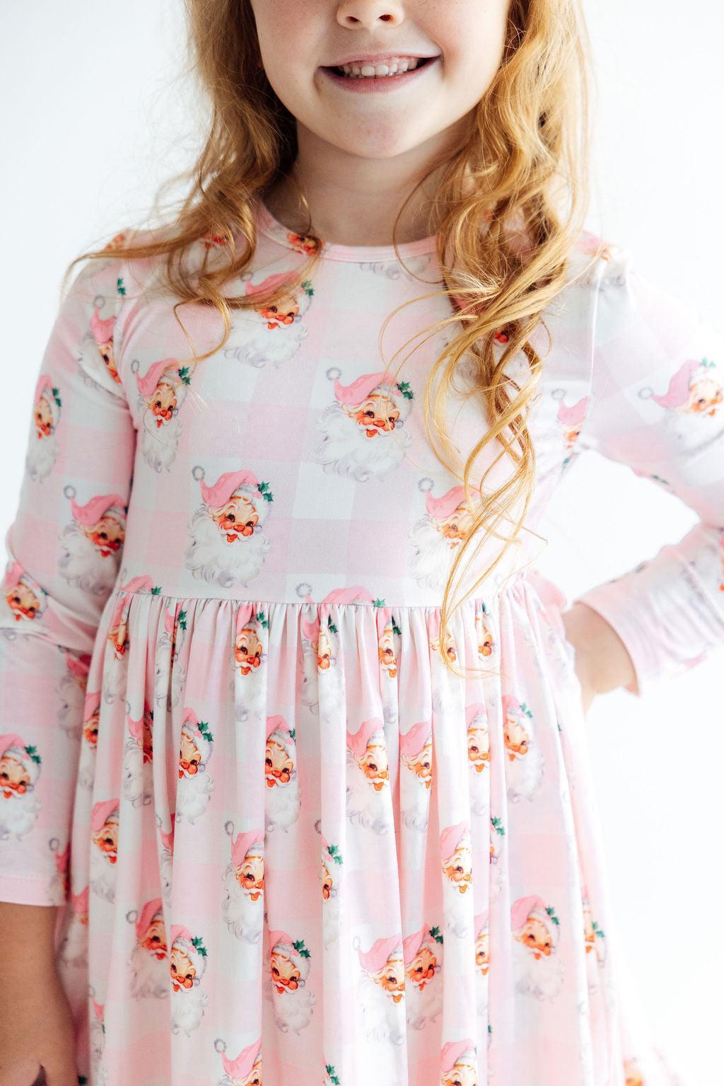 Storybook Santa L/s Ruffle Hem Twirl Dress