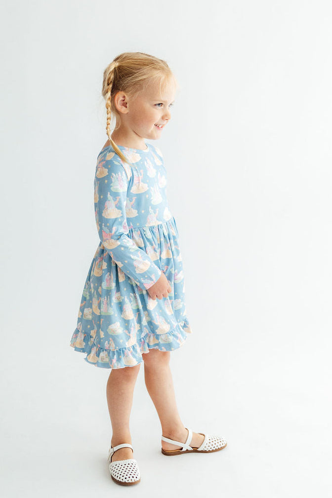 Nativity L/s Ruffle Hem Twirl Dress