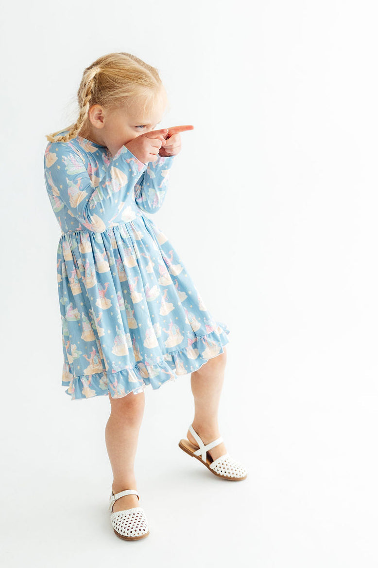 Nativity L/s Ruffle Hem Twirl Dress