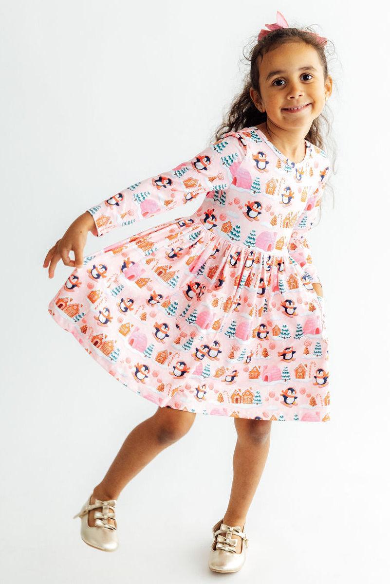 Penguin Party L/s Pocket Twirl Dress