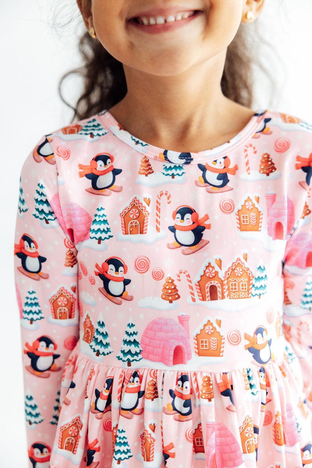 Penguin Party L/s Pocket Twirl Dress