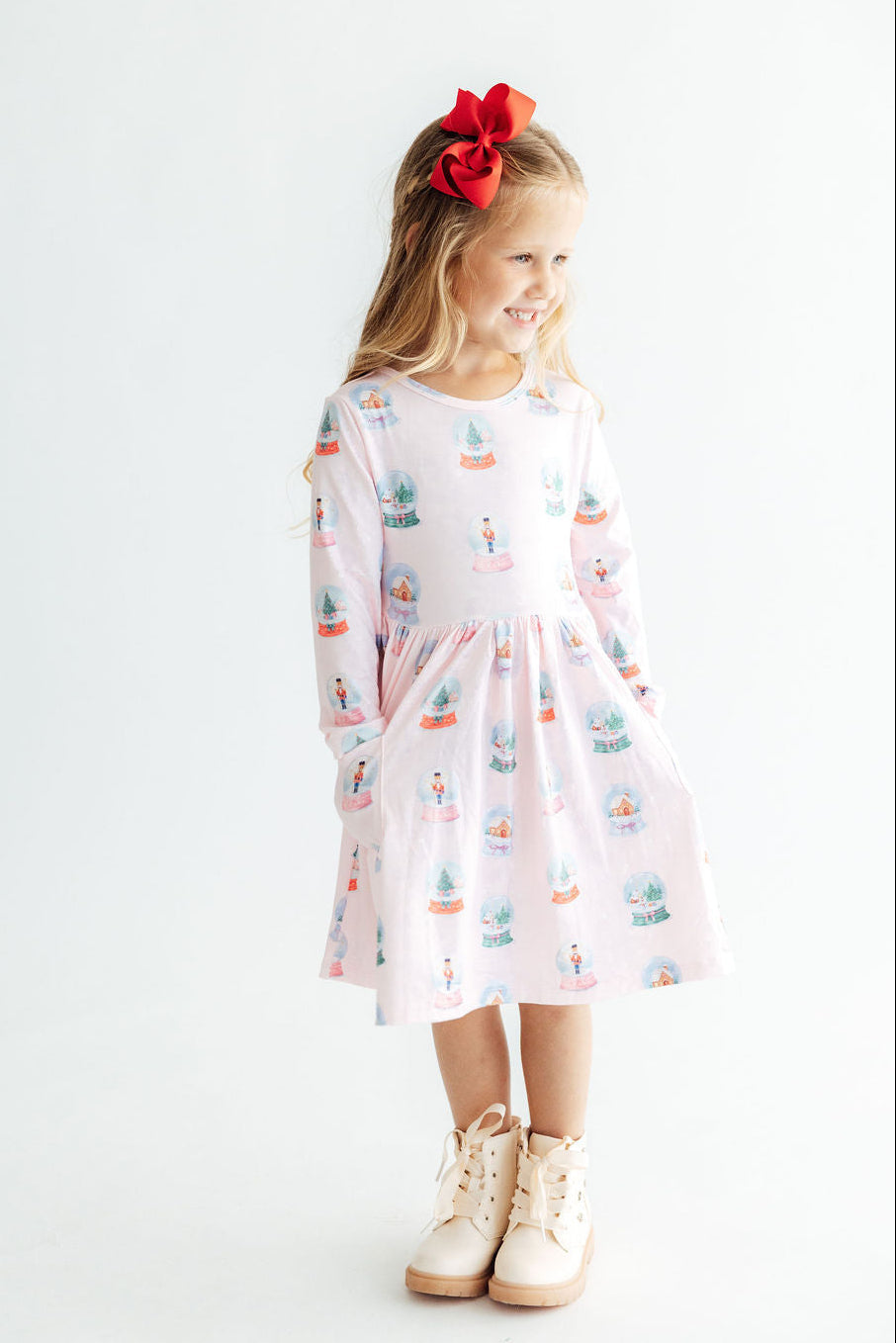 Let It Snow L/s Pocket Twirl Dress